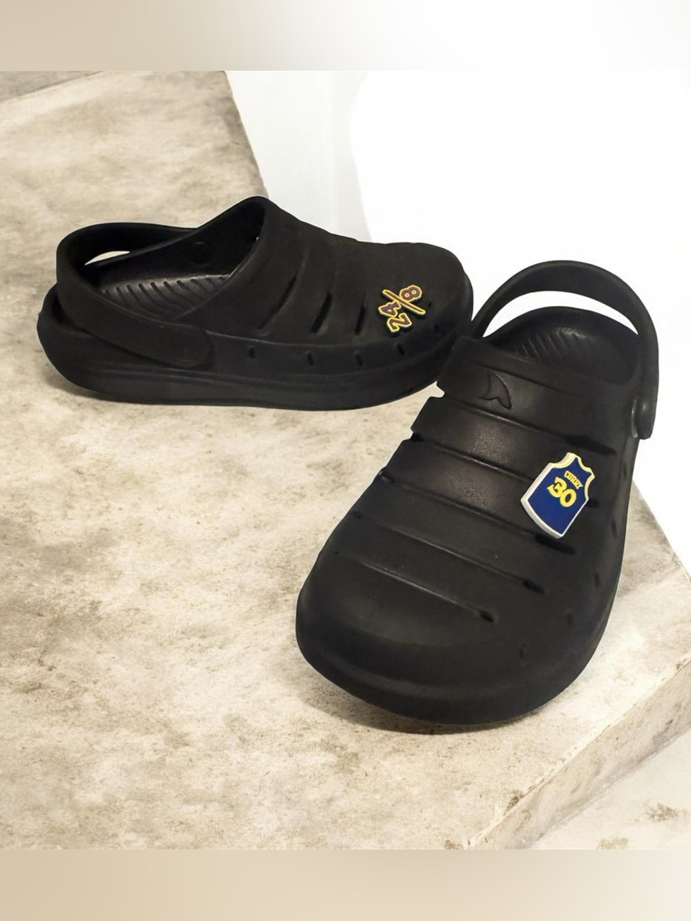 Black Rugged Shark EVA Clog with Back Strap